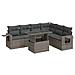 Set Divani Da Giardino 7 Pz Con Cuscini Grigio In Polyrattan - Foto miniatura 2