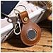 Custodia Premium In Pelle Per Airtag Con Anello Portachiavi - Marrone Brown - Foto miniatura 4