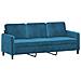Set di Divani 3 pz con Cuscini Blu in Velluto - Foto miniatura 4