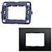 Placca Living Light Tecnopolimero Antracite Con Supporto 3 Posti - Foto miniatura 1