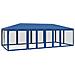 Tenda per Feste con 12 Pareti Laterali in Rete Blu 8x4 m HDPE - Foto miniatura 1