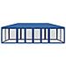 Tenda per Feste con 12 Pareti Laterali in Rete Blu 8x4 m HDPE - Foto miniatura 3