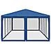 Tenda per Feste con 12 Pareti Laterali in Rete Blu 8x4 m HDPE - Foto miniatura 4