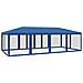 Tenda per Feste con 12 Pareti Laterali in Rete Blu 8x4 m HDPE - Foto miniatura 5