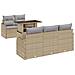 Set divani giardino 6 pezzi con cuscini rattan polietilene beige, Divano giardino 2 posti con cuscini rattan polietilene beige - Foto miniatura 1