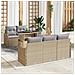 Set divani giardino 6 pezzi con cuscini rattan polietilene beige, Divano giardino 2 posti con cuscini rattan polietilene beige - Foto miniatura 2