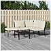 Set Salotto da Giardino 5pz con Cuscini Sabbia in Acciaio - Foto miniatura 2