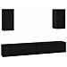 Mobile TV da Parete 6 pcs Rovere nero Legno multistrato - Foto miniatura 1