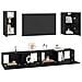 Mobile TV da Parete 6 pcs Rovere nero Legno multistrato - Foto miniatura 3