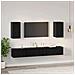 Mobile TV da Parete 6 pcs Rovere nero Legno multistrato - Foto miniatura 4