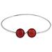 Bracciale Flex In Argento Sterling Con Agata Rossa Naturale - Foto miniatura 1
