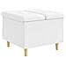 Pouf contenitore Bianco 60 x 60 x 45 cm Pelle sintetica - Foto miniatura 1