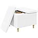 Pouf contenitore Bianco 60 x 60 x 45 cm Pelle sintetica - Foto miniatura 3