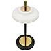 Lampada Da Tavolo Vintage In Ferro Nero E Oro Con Diffusore In Vetro Bianco Opalino - Foto miniatura 5