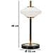 Lampada Da Tavolo Vintage In Ferro Nero E Oro Con Diffusore In Vetro Bianco Opalino - Foto miniatura 7
