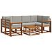 Set di divani da esterno 7 pcs Grigio Naturale e Chiaro - Foto miniatura 1