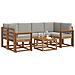 Set di divani da esterno 7 pcs Grigio Naturale e Chiaro - Foto miniatura 3
