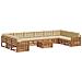 Set divani 11 pcs Naturale e Beige Legno di Acacia Massello - Foto miniatura 1