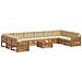 Set divani 11 pcs Naturale e Beige Legno di Acacia Massello - Foto miniatura 3