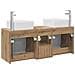 Set di Armadi da Bagno 3 pz Rovere Artigianale 53 x 35 x 63 cm - Foto miniatura 7