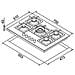 Piano Cottura PGSP75168CS a Gas 5 Fuochi Gas da 75 cm Colore Bianco  - Foto miniatura 2
