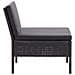 Set Divani da Giardino 3 pz con Cuscini in Polyrattan Nero - Foto miniatura 2