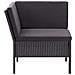 Set Divani da Giardino 3 pz con Cuscini in Polyrattan Nero - Foto miniatura 3