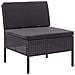 Set Divani da Giardino 3 pz con Cuscini in Polyrattan Nero - Foto miniatura 4
