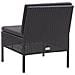 Set Divani da Giardino 3 pz con Cuscini in Polyrattan Nero - Foto miniatura 5