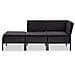 Set Divani da Giardino 3 pz con Cuscini in Polyrattan Nero - Foto miniatura 7