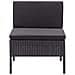 Set Divani da Giardino 3 pz con Cuscini in Polyrattan Nero - Foto miniatura 8