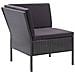 Set Divani da Giardino 3 pz con Cuscini in Polyrattan Nero - Foto miniatura 9