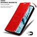 Custodia Compatibile Con Oneplus Nord In Rosso Mela - Coperchio Protettiva Con Chiusura Magnetica, Funzione Stand E Tasca Per Le Carte - Foto miniatura 7