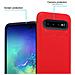 Custodia Compatibile Con Samsung Galaxy S10 Plus In Rosso Garofano - Outdoor Coperchio Protettivo Ibrido Con Superficie Antiscivolo Extra Grip Con Design A Triangolo In Silicone E Plastica - Foto miniatura 2