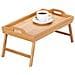 Tavolo Da Colazione, Vassoio In Bambù Con Piedini, 50x30 Cm, - Foto miniatura 1