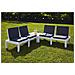 Set Salotto Da Esterno Vigevano, Set Da Giardino Con 4 Sedute Con Schienale Ed 1 Modulo Multifunzione, Salottino Con Cuscini, 100% Made In Italy, Bianco - Foto miniatura 2