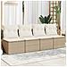 Divano Da Giardino Con Cuscini A 4 Posti Beige In Polyrattan - Foto miniatura 1