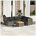 Set Divano da Giardino 8 pz con Cuscini Grigio in Polyrattan - Foto miniatura 6