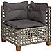 Set Divano da Giardino 8 pz con Cuscini Grigio in Polyrattan - Foto miniatura 7