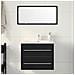 Mobile Lavabo da Bagno Rovere Nero 60x38,5x48 cm in Truciolato - Foto miniatura 1