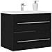 Mobile Lavabo da Bagno Rovere Nero 60x38,5x48 cm in Truciolato - Foto miniatura 7
