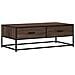 Tavolino Salotto Rovere Marrone 100x50x35cm Multistrato Metallo - Foto miniatura 2