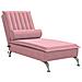 Chaise Longue Massaggi con Cuscino a Rullo Rosso in Velluto - Foto miniatura 1
