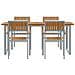 Set Pranzo Giardino 5 Pezzi Grigio Acciaio e Legno Acacia - Foto miniatura 7