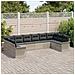 Set di divani da giardino da 10 pezzi con cuscini Grigio chiaro Polyrattan - Foto miniatura 3