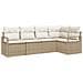 Set Divano da Giardino 5 Pezzi con Cuscini Beige Polyrattan, Divano da Giardino 2 Posti con Cuscini Beige Polyrattan - Foto miniatura 1
