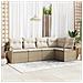 Set Divano da Giardino 5 Pezzi con Cuscini Beige Polyrattan, Divano da Giardino 2 Posti con Cuscini Beige Polyrattan - Foto miniatura 2
