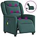 Poltrona Massaggiante Reclinabile Elettrica Verde Scuro Tessuto - Foto miniatura 1