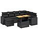 Set Divani da Giardino con Cuscini 8 pz Nero in Polyrattan - Foto miniatura 1