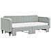 Divano Letto Estraibile Materassi Grigio Chiaro 80x200 Velluto - Foto miniatura 3